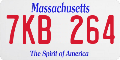 MA license plate 7KB264