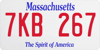 MA license plate 7KB267