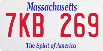 MA license plate 7KB269
