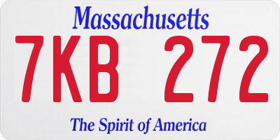MA license plate 7KB272
