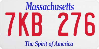 MA license plate 7KB276