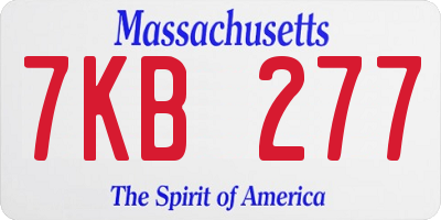 MA license plate 7KB277