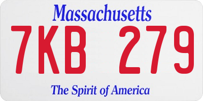 MA license plate 7KB279