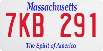 MA license plate 7KB291