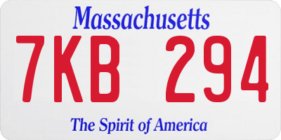 MA license plate 7KB294
