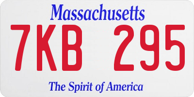 MA license plate 7KB295