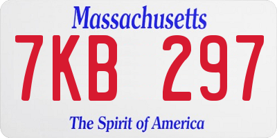 MA license plate 7KB297