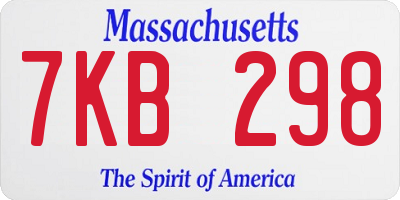 MA license plate 7KB298