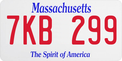 MA license plate 7KB299