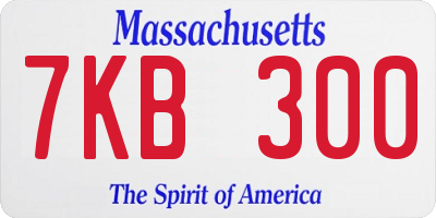 MA license plate 7KB300