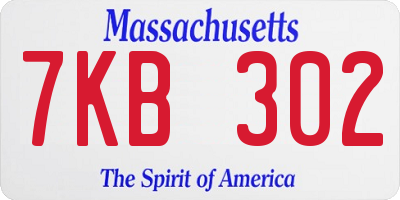 MA license plate 7KB302