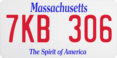 MA license plate 7KB306