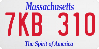 MA license plate 7KB310