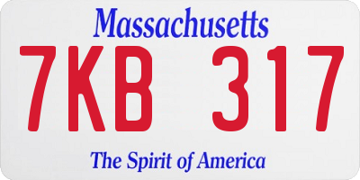 MA license plate 7KB317