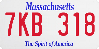 MA license plate 7KB318