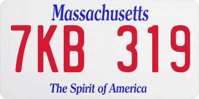 MA license plate 7KB319