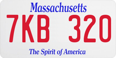 MA license plate 7KB320