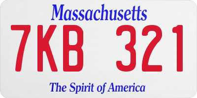 MA license plate 7KB321