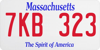 MA license plate 7KB323