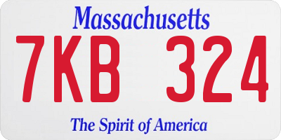 MA license plate 7KB324