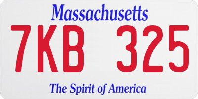 MA license plate 7KB325