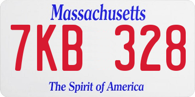 MA license plate 7KB328