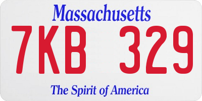 MA license plate 7KB329