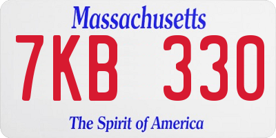 MA license plate 7KB330