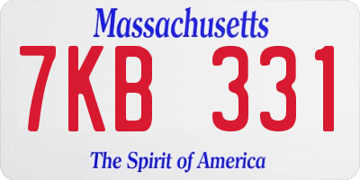 MA license plate 7KB331
