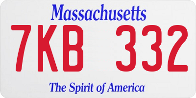 MA license plate 7KB332