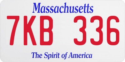 MA license plate 7KB336