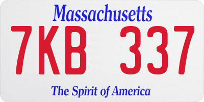 MA license plate 7KB337