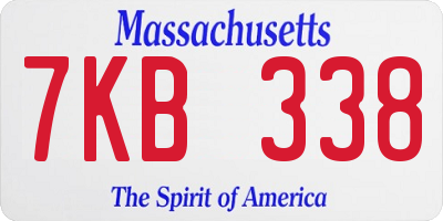 MA license plate 7KB338