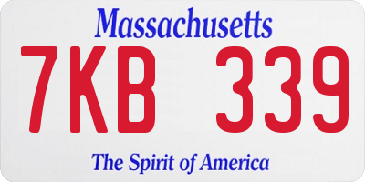 MA license plate 7KB339