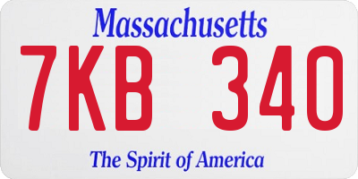 MA license plate 7KB340