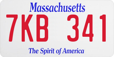 MA license plate 7KB341