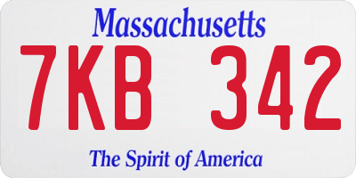 MA license plate 7KB342
