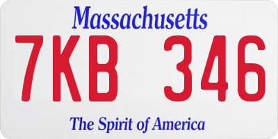 MA license plate 7KB346