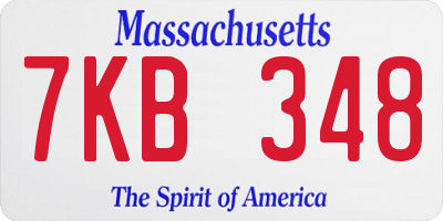 MA license plate 7KB348