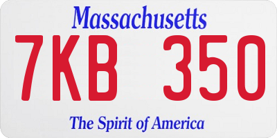 MA license plate 7KB350