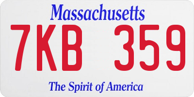 MA license plate 7KB359