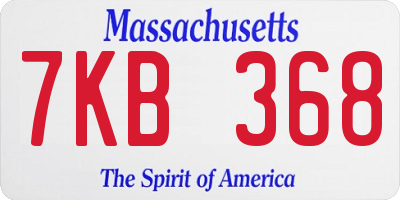 MA license plate 7KB368