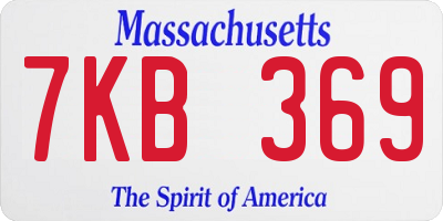 MA license plate 7KB369