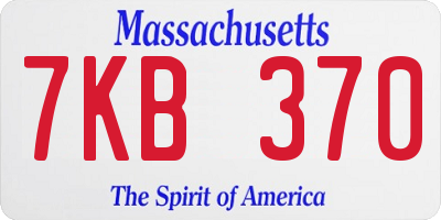 MA license plate 7KB370