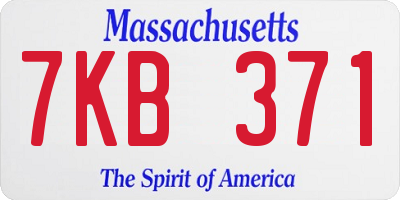 MA license plate 7KB371