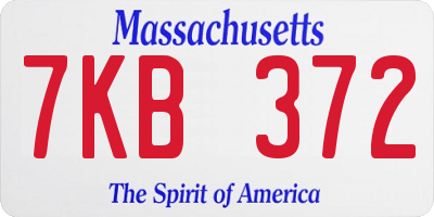 MA license plate 7KB372