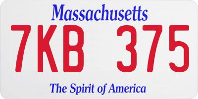 MA license plate 7KB375