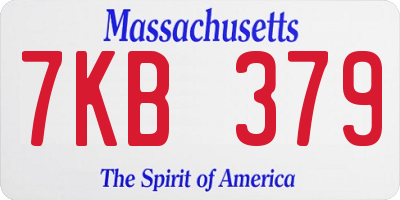 MA license plate 7KB379