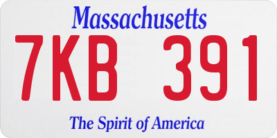 MA license plate 7KB391