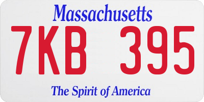 MA license plate 7KB395